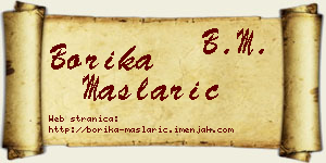 Borika Maslarić vizit kartica